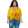 2021 new arrival plus size v neck oversized short-sleeved women's blouses & big shirts